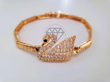 Pulsera de Lujo - 104325 - Diseño Cisne CZ Clara Oro Laminado 18K