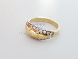 Anillo Dama de Lujo -101589 - Diseño Liso con CZ Clara Oro Laminado 18K