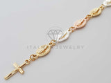 Pulsera de Lujo - 100188 - Diseño Virgen 3 Oros Oro Laminado 18K