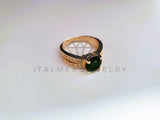 Anillo de Lujo - 103896 - Anillo Circonia Verde Pavé Oro Laminado 18K