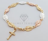 Pulsera de Lujo - 100188 - Diseño Virgen 3 Oros Oro Laminado 18K