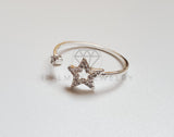 Anillo de Dama - 101501 - Anillo Ajustable Estrella CZ Clara Plata .925