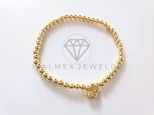 Pulsera de Lujo - 103742 - Diseño Ajustable Dije Mariposa Oro Laminado 18K