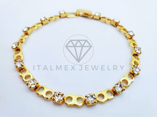 Pulsera Elegante - 103581 - Pulsera Infinito con Circonia Clara Oro Laminado 18K