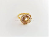 Anillo de Lujo - 102597 - Diseño Inicial "C" con CZ Clara Oro Laminado 18K