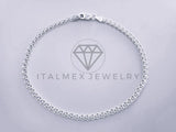 Tobillera Clasica - 104282 - Diseño Tejido Amor 3.5mm/9" Plata .925