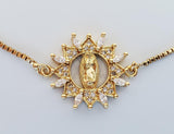 Pulsera Ajustable - 101295 - Diseño de Virgen con CZ Clara Oro Laminado 18K