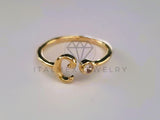 Anillo Dama de Lujo -103762 - Diseño Inicial "C" CZ Clara Oro Laminado 18K