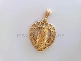 Dije Elegante - 104405 - Corazón Virgen de Guadalupe Tamaño Chico Oro Laminado 18K