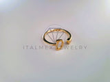 Anillo Dama de Lujo -103763 - Diseño Inicial "D" CZ Clara Oro Laminado 18K