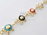 Pulsera de Lujo - 100196 - Diseño Tortugas CZ Colores Oro Laminado 18K